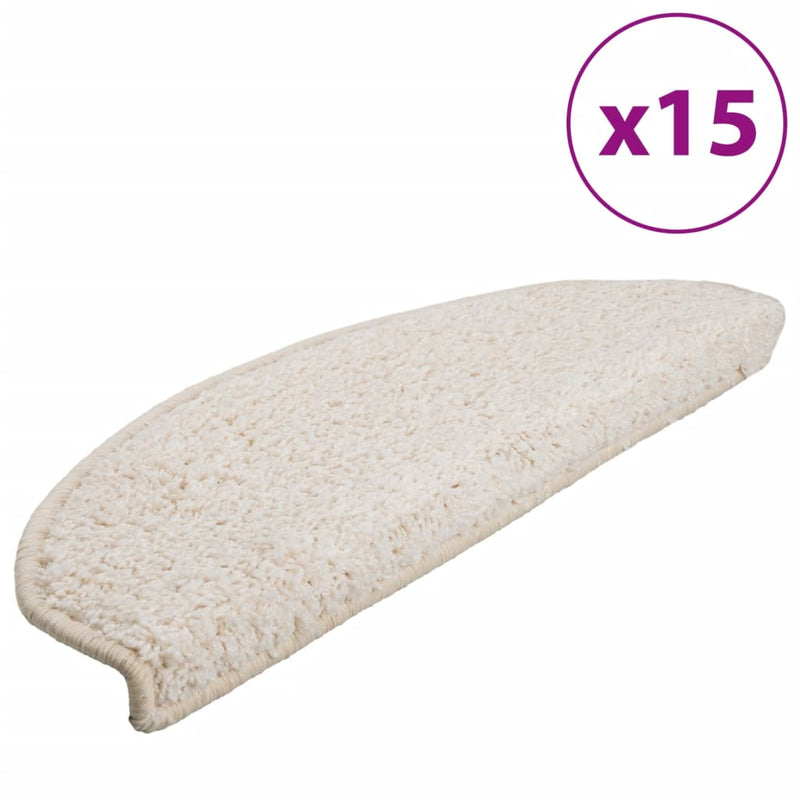 Afbeelding laden in galerijviewer, Vidaxl trapmatten 15 st 65x21x4 cm wit halfrond groot
