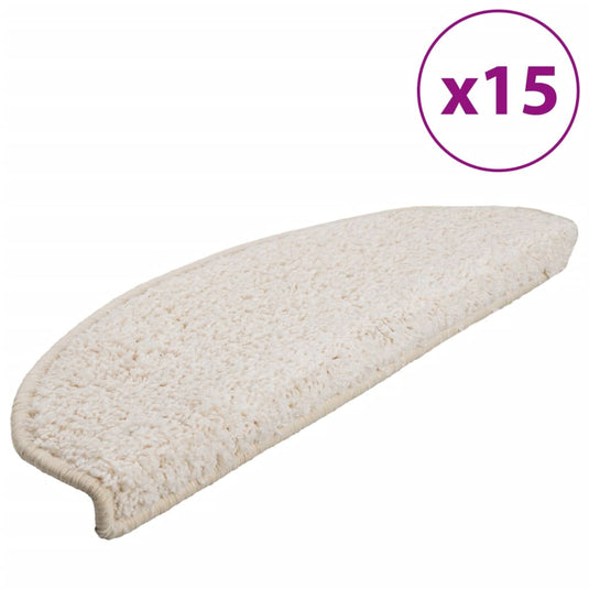 Vidaxl trapmatten 15 st 65x21x4 cm wit halfrond groot