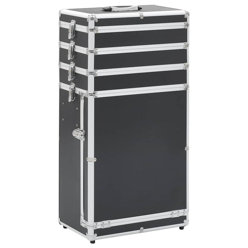 Afbeelding laden in galerijviewer, Vidaxl make-up trolley aluminium zwart

