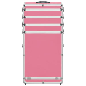 Vidaxl make-up trolley aluminium roze