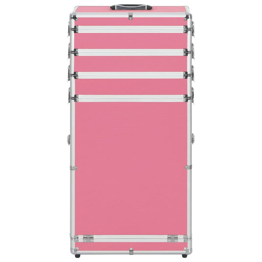 Vidaxl make-up trolley aluminium roze