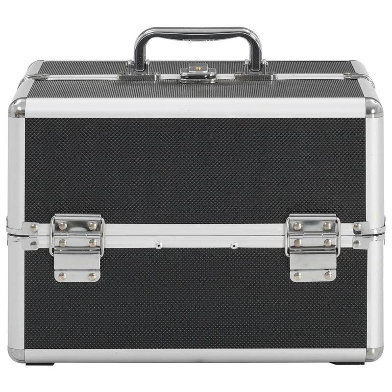 Afbeelding laden in galerijviewer, Vidaxl make-up koffer 22x30x21 cm aluminium zwart
