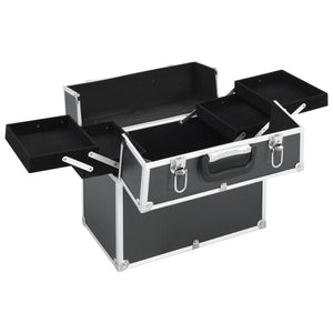 Vidaxl make-up koffer 38x23x34 cm aluminium zwart