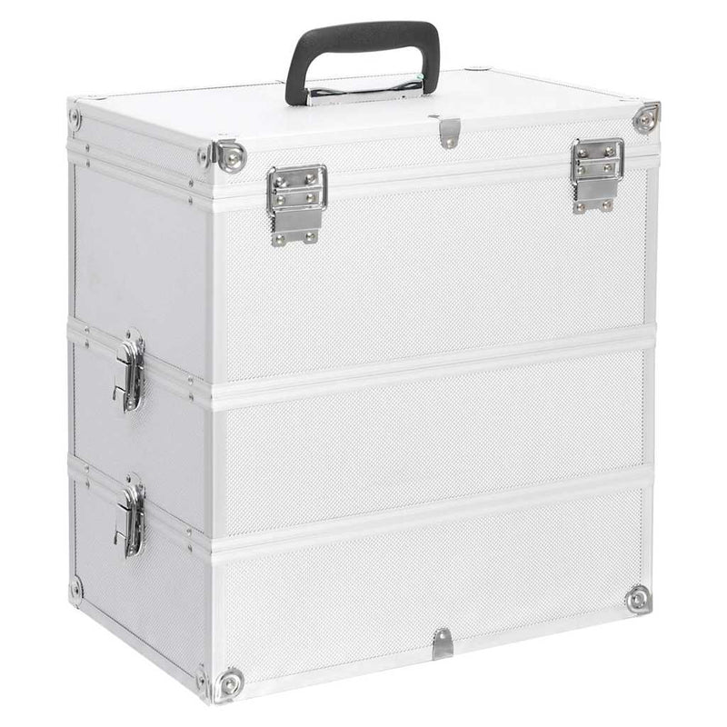 Afbeelding laden in galerijviewer, Vidaxl make-up koffer 37x24x40 cm aluminium zilverkleurig
