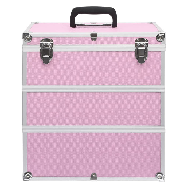 Afbeelding laden in galerijviewer, Vidaxl make-up koffer 37x24x40 cm aluminium roze
