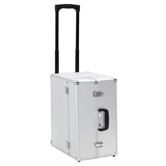 Vidaxl pilotentrolley 47x39x27 cm aluminium zilverkleurig