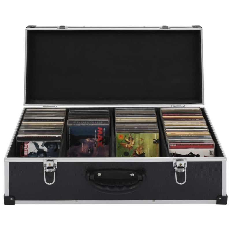 Afbeelding laden in galerijviewer, Vidaxl cd-koffer voor 80 cd's aluminium abs zwart
