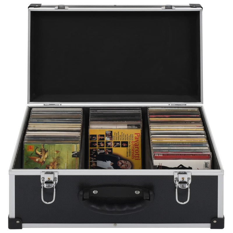 Afbeelding laden in galerijviewer, Vidaxl cd-koffer voor 60 cd's aluminium abs zwart
