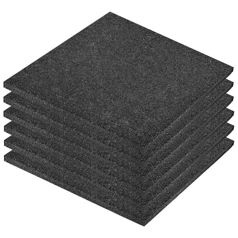 Afbeelding laden in galerijviewer, Vidaxl valtegel 6 st 50x50x3 cm rubber zwart
