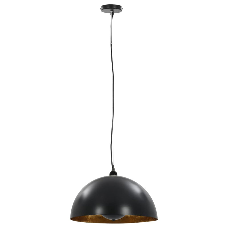 Afbeelding laden in galerijviewer, Vidaxl plafondlampen 2 st halfrond e27 40 cm zwart en goudkleurig

