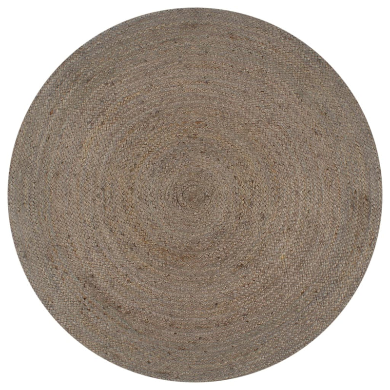 Afbeelding laden in galerijviewer, Vidaxl vloerkleed handgemaakt rond 120 cm jute grijs
