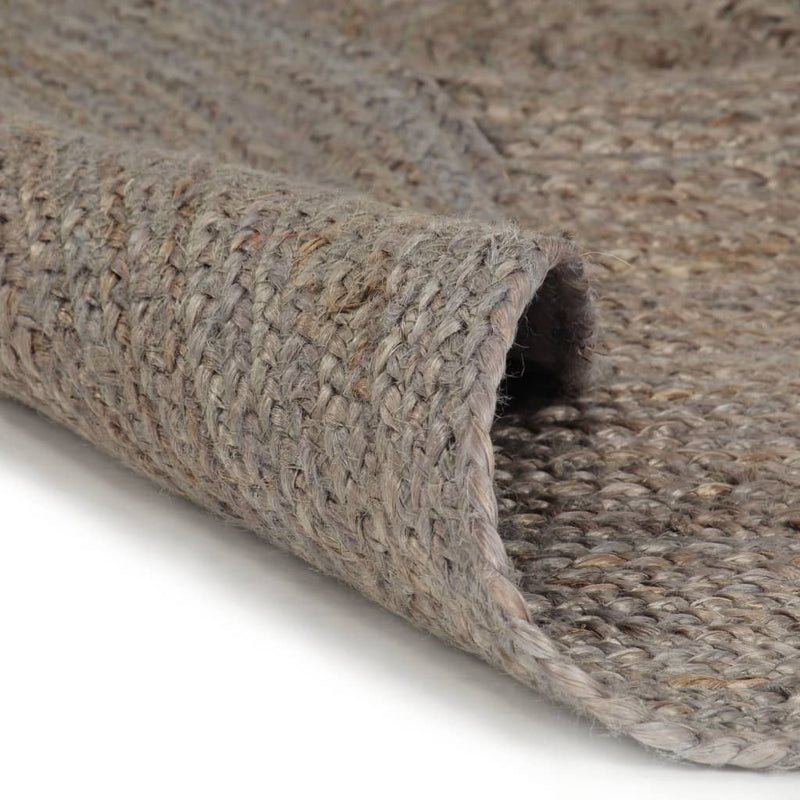 Afbeelding laden in galerijviewer, Vidaxl vloerkleed handgemaakt rond 120 cm jute grijs
