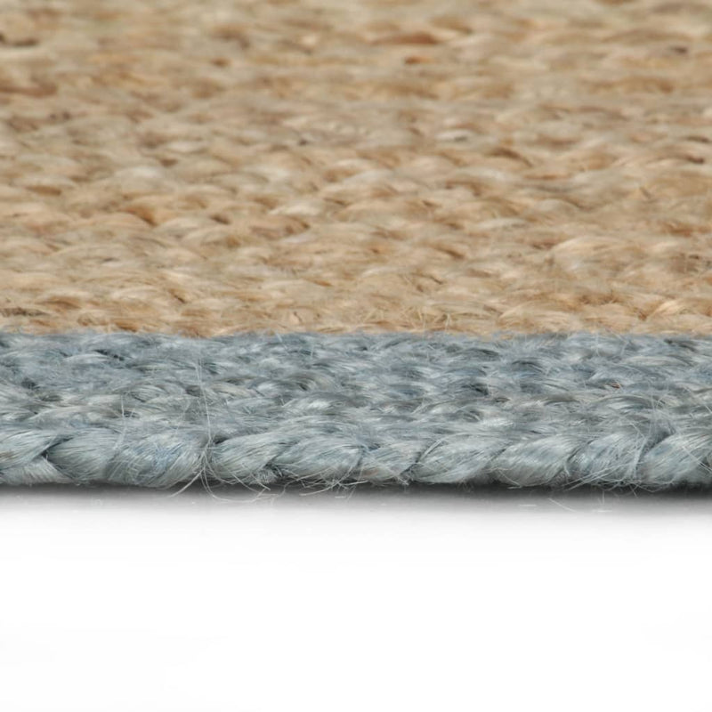 Afbeelding laden in galerijviewer, Vidaxl vloerkleed handgemaakt met olijfgroene rand 150 cm jute
