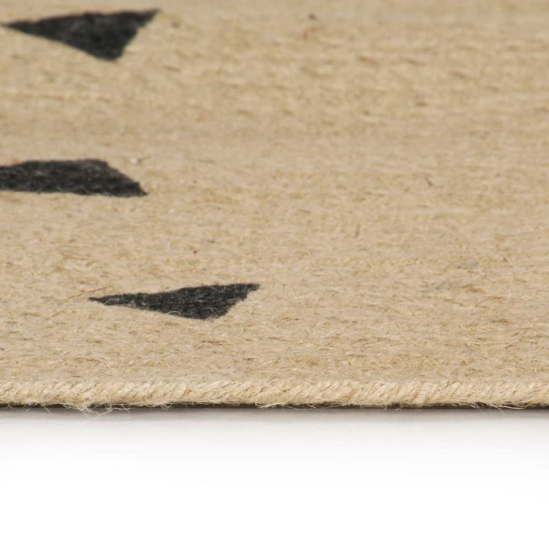 Afbeelding laden in galerijviewer, Vidaxl vloerkleed handgemaakt met driehoek print 120 cm jute

