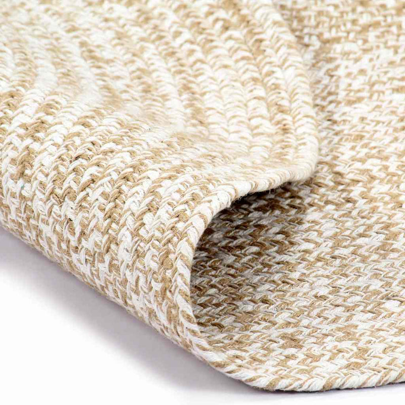 Afbeelding laden in galerijviewer, Vidaxl vloerkleed handgemaakt 150 cm jute wit en naturel
