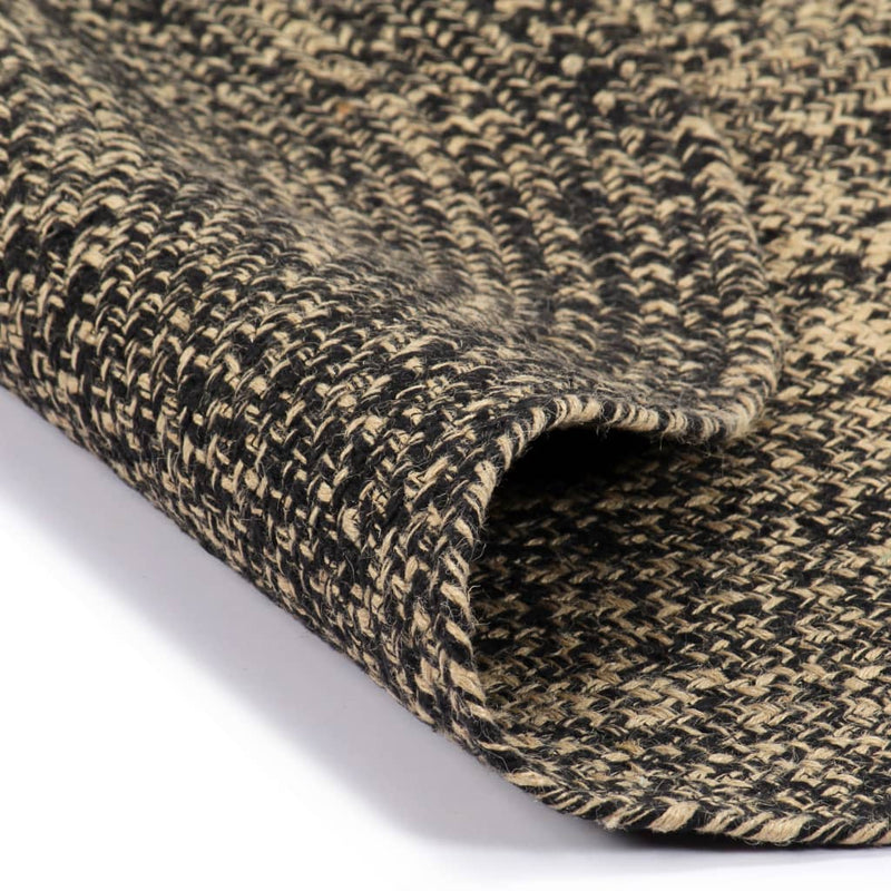 Afbeelding laden in galerijviewer, Vidaxl vloerkleed handgemaakt 120 cm jute zwart en naturel
