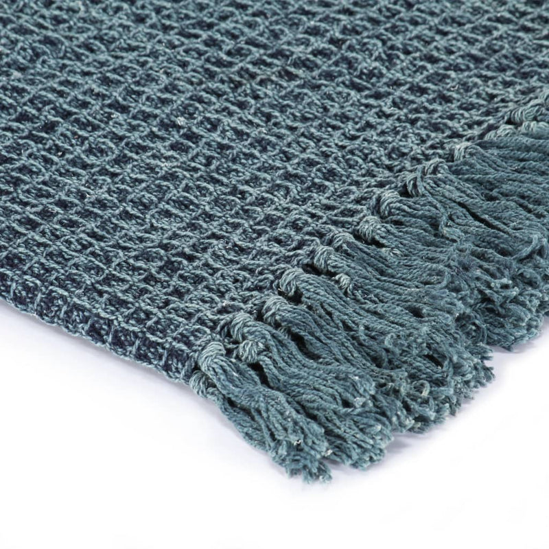 Afbeelding laden in galerijviewer, Vidaxl plaid 220x250 cm katoen indigo-blauw
