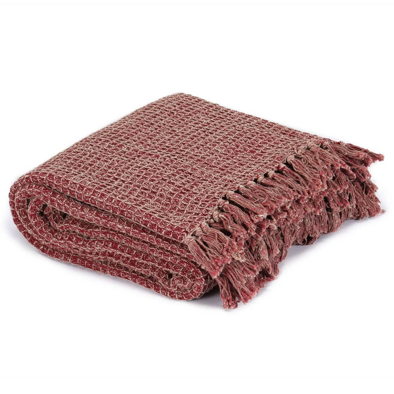 Afbeelding laden in galerijviewer, Vidaxl plaid 160x210 cm katoen bordeaux
