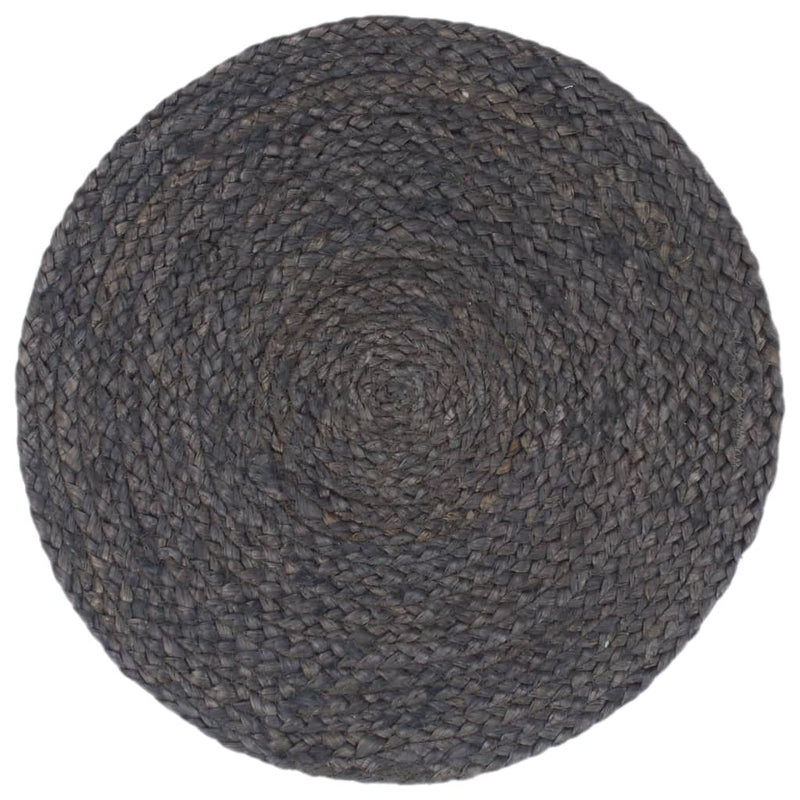 Afbeelding laden in galerijviewer, Vidaxl placemats 4 st rond 38 cm jute donkergrijs
