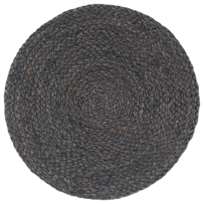 Afbeelding laden in galerijviewer, Vidaxl placemats 6 st rond 38 cm jute donkergrijs
