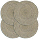 Vidaxl placemats 4 st rond 38 cm jute effen grijs