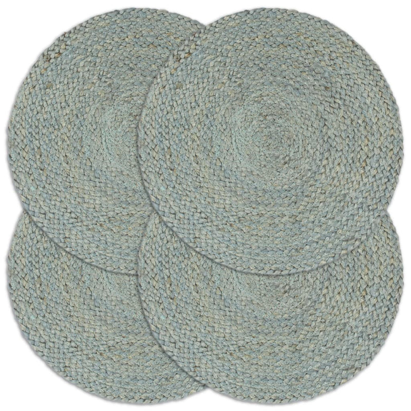 Afbeelding laden in galerijviewer, Vidaxl placemats 4 st rond 38 cm jute olijfgroen
