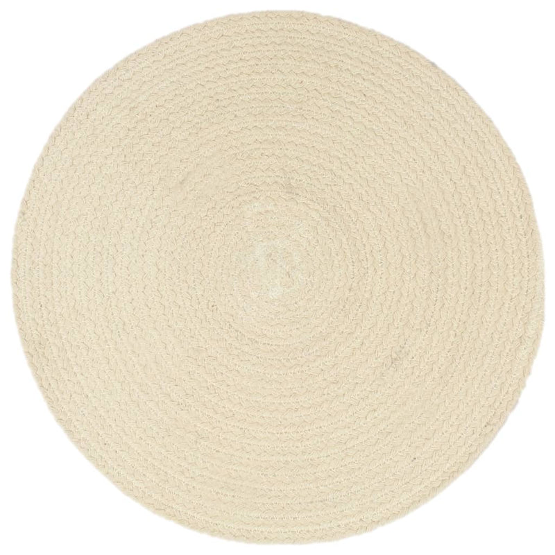 Afbeelding laden in galerijviewer, Vidaxl placemats 6 st rond 38 cm katoen natuurlijk
