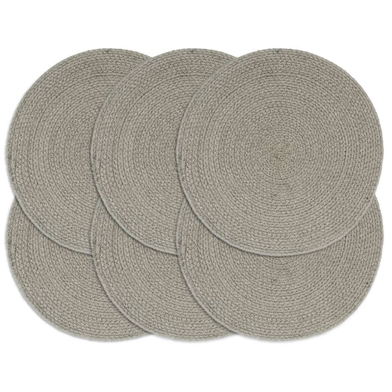 Afbeelding laden in galerijviewer, Vidaxl placemats 6 st rond 38 cm katoen effen grijs
