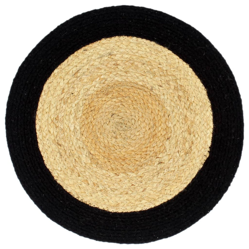 Afbeelding laden in galerijviewer, Vidaxl placemats 4 st 38 cm jute en katoen natuurlijk en zwart
