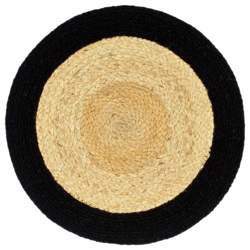 Afbeelding laden in galerijviewer, Vidaxl placemats 6 st 38 cm jute en katoen natuurlijk en zwart

