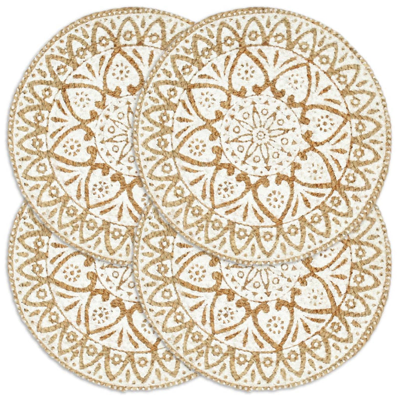 Afbeelding laden in galerijviewer, Vidaxl placemats 4 st rond 38 cm jute wit
