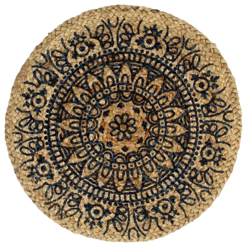 Afbeelding laden in galerijviewer, Vidaxl placemats 4 st rond 38 cm jute donkerblauw
