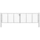 VidaXL Poort 415x150 cm gegalvaniseerd staal zilverkleurig