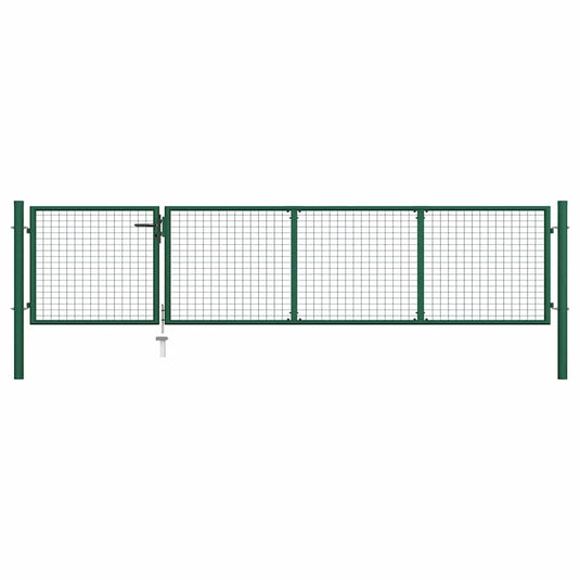 Vidaxl tuinpoort staal 350x75 cm groen