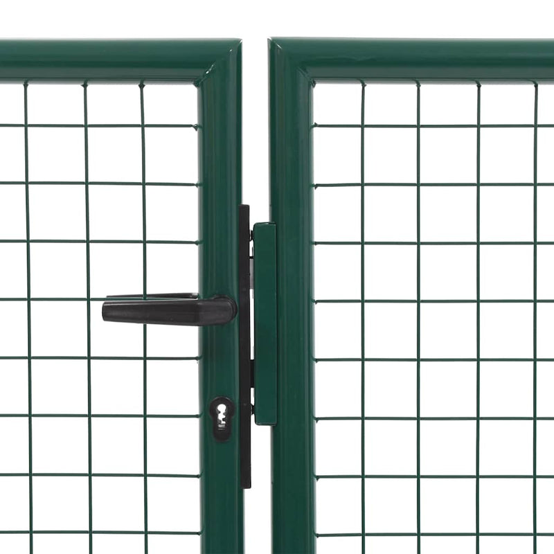 Afbeelding laden in galerijviewer, Vidaxl tuinpoort staal 350x75 cm groen
