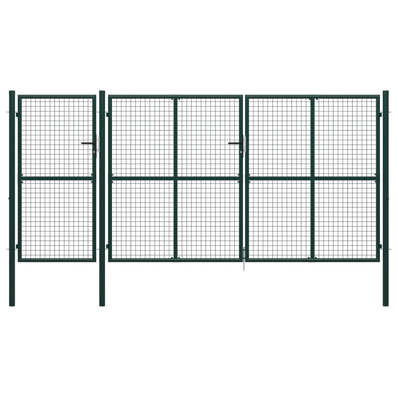 Afbeelding laden in galerijviewer, VidaXL Poort 400x150 cm staal groen
