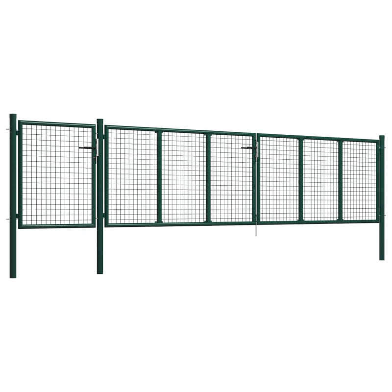 Afbeelding laden in galerijviewer, VidaXL Poort 500x75 cm staal groen
