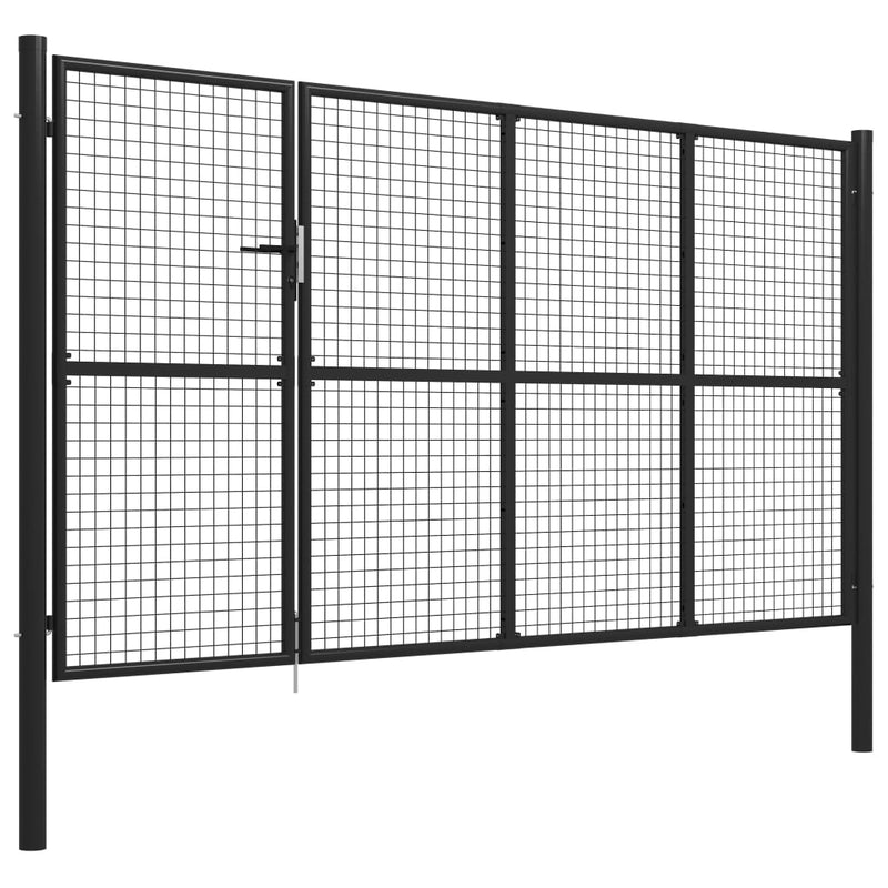 Afbeelding laden in galerijviewer, VidaXL Poort 350x150 cm staal antraciet
