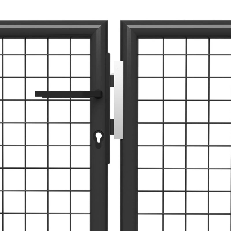 Afbeelding laden in galerijviewer, VidaXL Poort 350x150 cm staal antraciet
