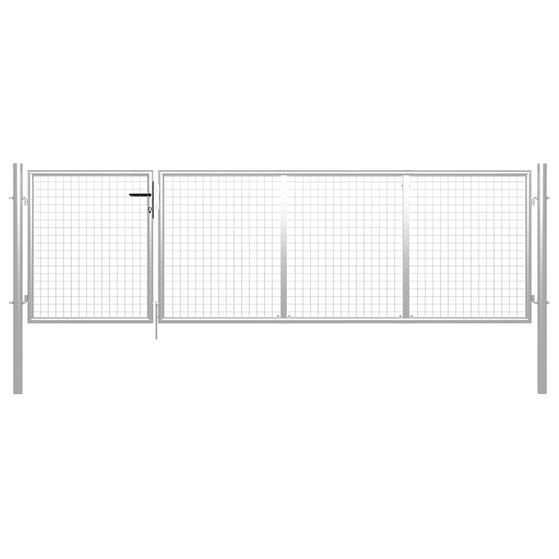 Afbeelding laden in galerijviewer, Vidaxl tuinpoort staal 350x75 cm zilver
