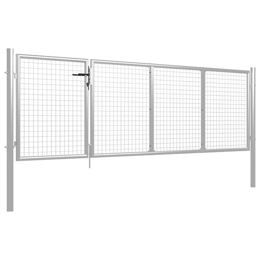 Vidaxl tuinpoort staal 350x75 cm zilver