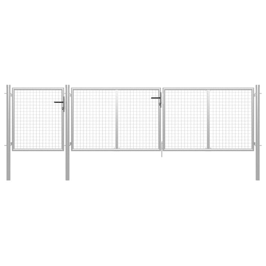VidaXL Poort 400x100 cm staal zilverkleurig