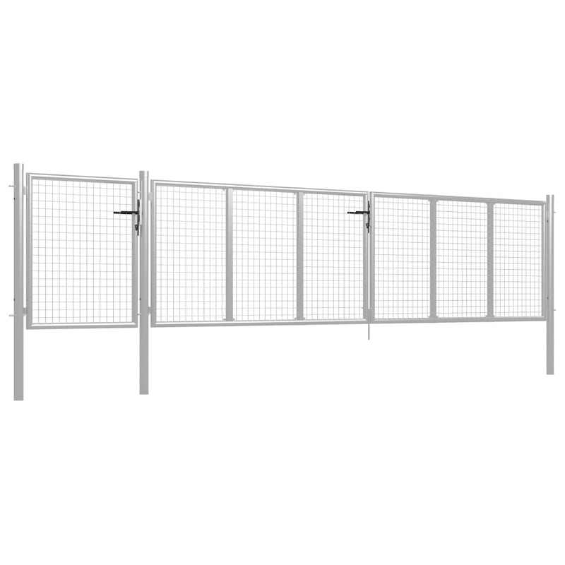 Afbeelding laden in galerijviewer, VidaXL Poort 500x100 cm staal zilverkleurig
