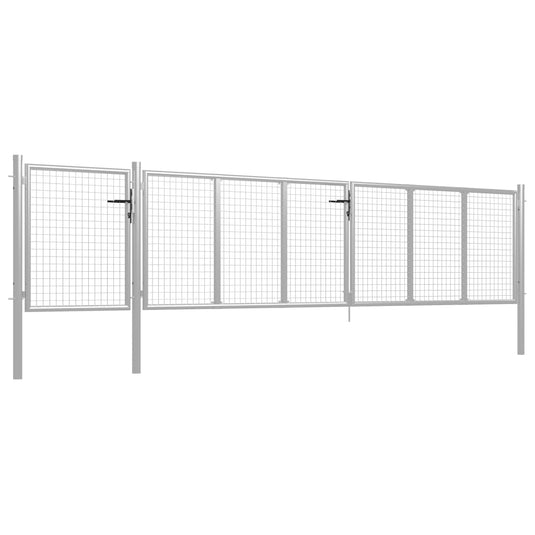 VidaXL Poort 500x100 cm staal zilverkleurig