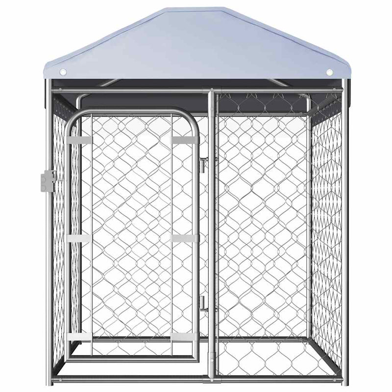 Afbeelding laden in galerijviewer, Vidaxl hondenkennel voor buiten met dak 100x100x125 cm
