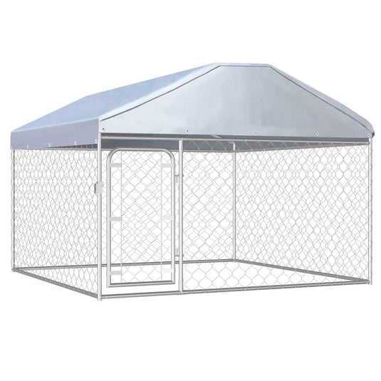 Vidaxl hondenkennel voor buiten met dak 200x200x135 cm