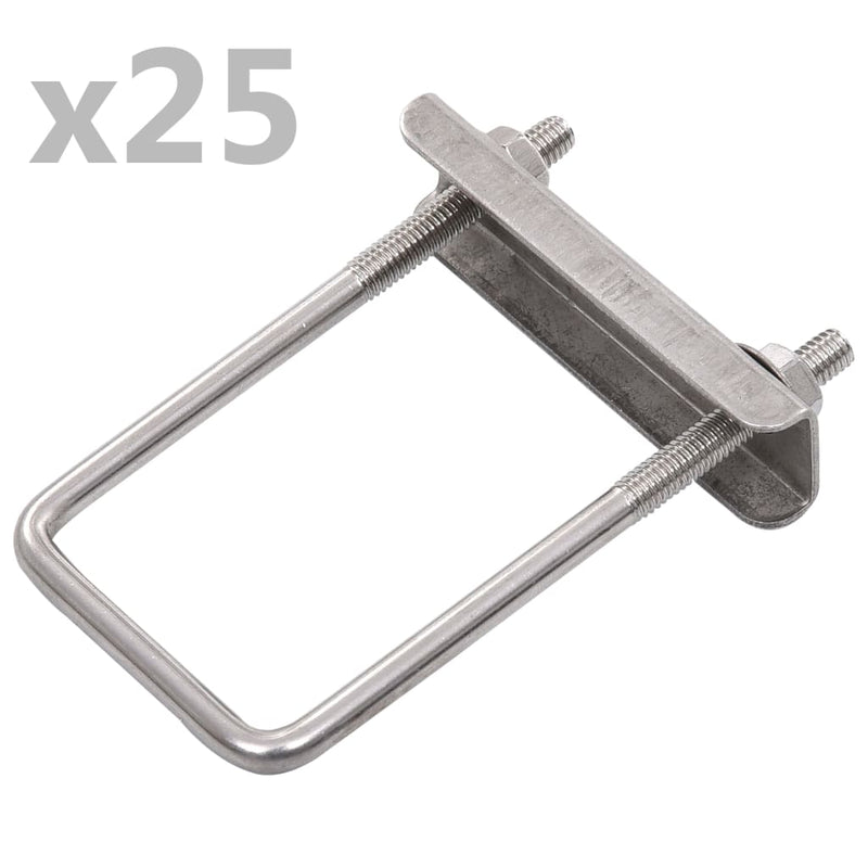 Afbeelding laden in galerijviewer, Vidaxl u-verbinding voor hekpaal 25 sets 60x40 mm
