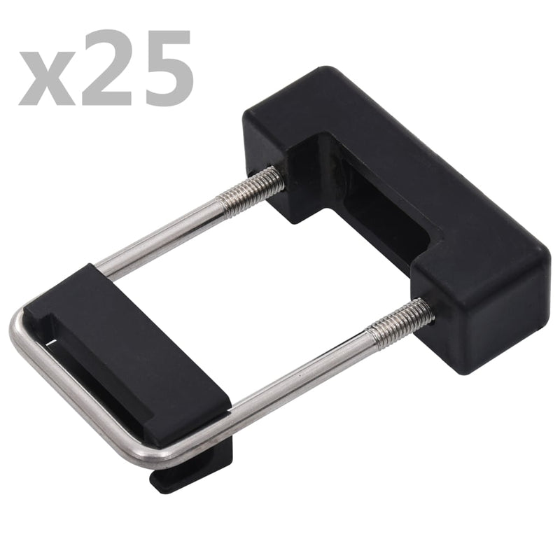 Afbeelding laden in galerijviewer, Vidaxl u-verbinding met kunststof voor hekpaal 25 sets 60x40 mm
