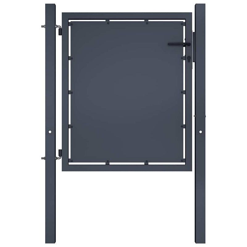 Afbeelding laden in galerijviewer, Vidaxl tuinpoort staal 100x75 cm antraciet
