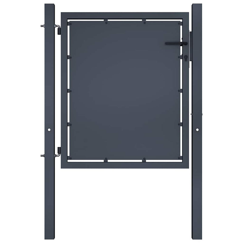Afbeelding laden in galerijviewer, Vidaxl tuinpoort staal 100x100 cm antraciet
